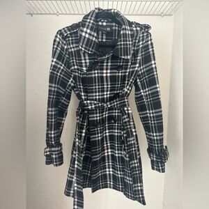 Black and white winter coat